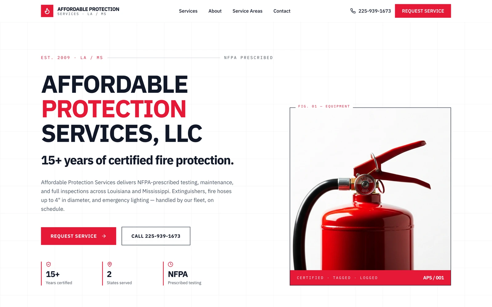 Affordable Protection Services website, built by Malveaux Digital Labs