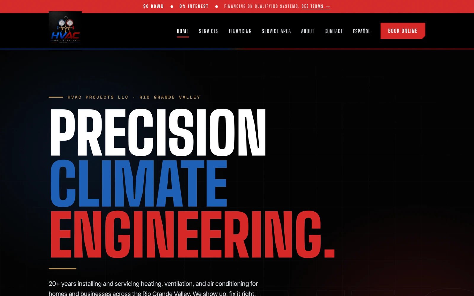 HVAC Projects website, built by Malveaux Digital Labs